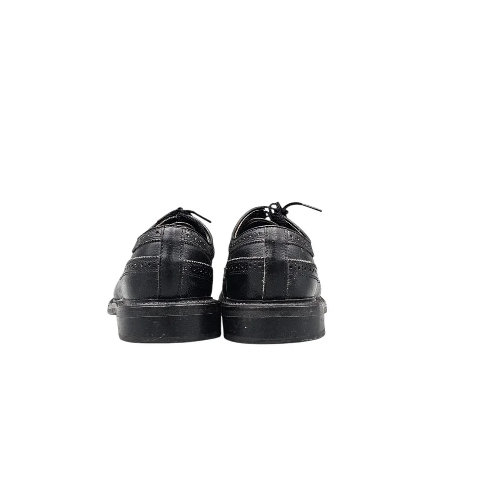 Dexter Men's Size 9 D VTG USA Black Pebbled Leather Longwing Gunboat Dress Shoes